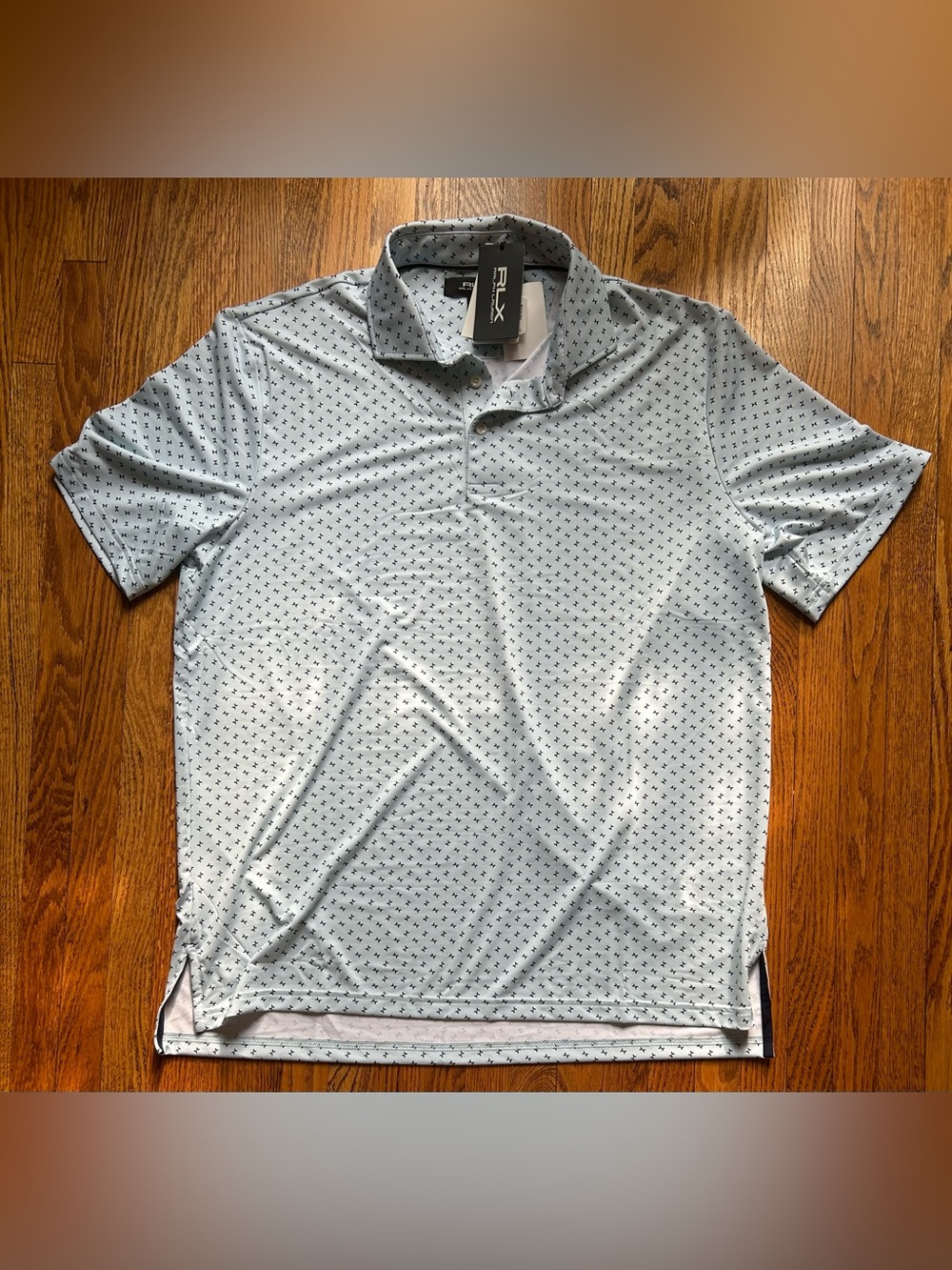 RLX Ralph Lauren Light Blue Micro-Print Polo